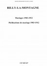 Rilly-la-Montagne. Mariages, publications de mariage 1903-1912