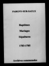 Pargny-sur-Saulx. Baptêmes, mariages, sépultures 1703-1705