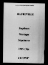Hauteville. Baptêmes, mariages, sépultures 1737-1764