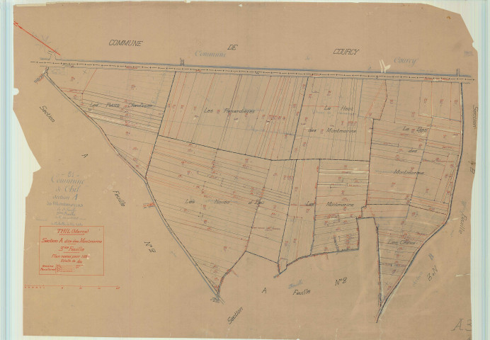 Thil (51568). Section A3 échelle 1/1250, plan mis à jour pour 1934, plan non régulier (papier).