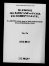 Barbonne. Décès 1816-1832