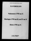 Faverolles-et-Coëmy. Naissances, mariages, décès 1793-an X