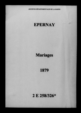 Épernay. Mariages 1879