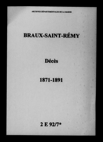 Braux-Saint-Remy. Décès 1871-1891