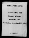 Cernay-lès-Reims. Naissances, mariages, décès, publications de mariage 1873-1882