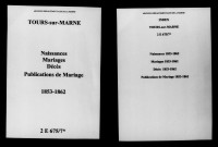 Tours-sur-Marne. Naissances, mariages, décès, publications de mariage 1853-1862