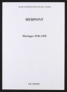 Herpont. Mariages 1910-1929