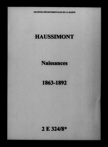 Haussimont. Naissances 1863-1892