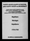 Saint-Ouen. Baptêmes, mariages, sépultures 1733-1742