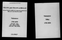 Tilloy. Bellay. Tilloy-et-Bellay. Naissances 1793-1870