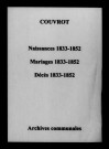 Couvrot. Naissances, mariages, décès 1833-1852