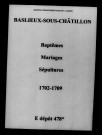 Baslieux-sous-Châtillon. Baptêmes, mariages, sépultures 1702-1709
