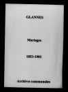Glannes. Mariages 1853-1901