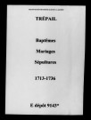 Trépail. Baptêmes, mariages, sépultures 1713-1736