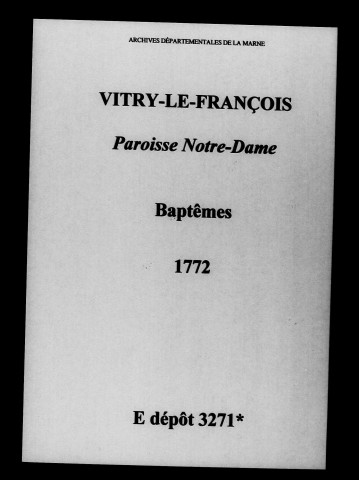 Vitry-le-François. Notre-Dame. Baptêmes 1772