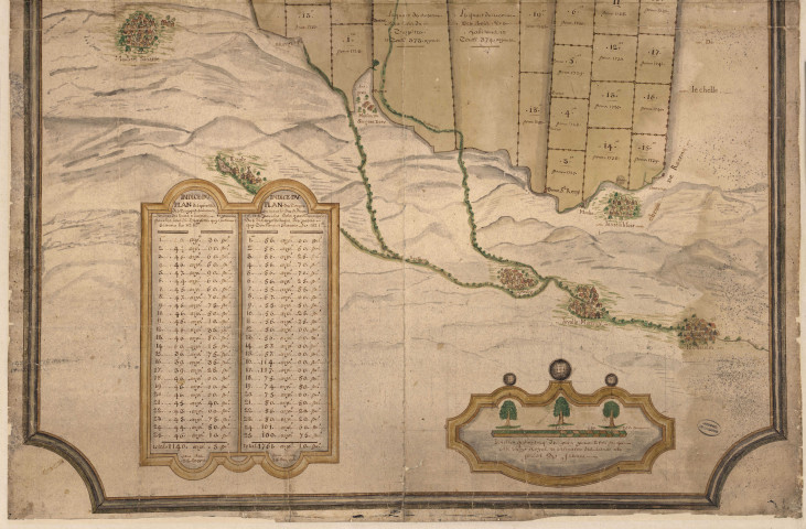 Plan des bois de la baronnie des Pothées (1724), Hazart