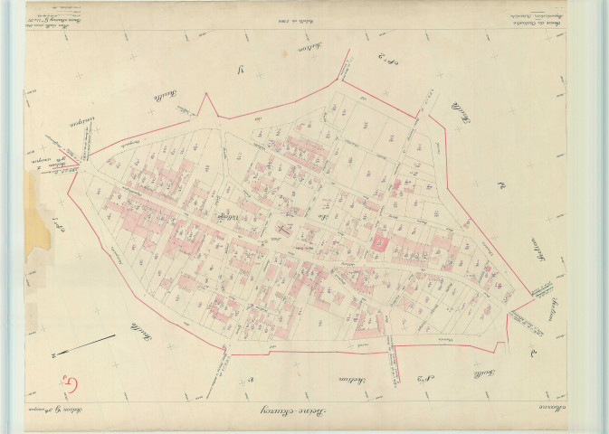 Beine-Nauroy (51046). Section G1 échelle 1/1000, plan refait pour 1954, plan régulier (papier).