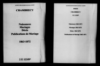 Chambrecy. Naissances, mariages, décès, publications de mariage 1863-1872