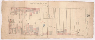 Plan du ban Saint-Remi , n ° 24 : rue du Ruisselet, rue Mignotte, rue de Moulin, lavage et rampart à Reims (XVIIIe s.)