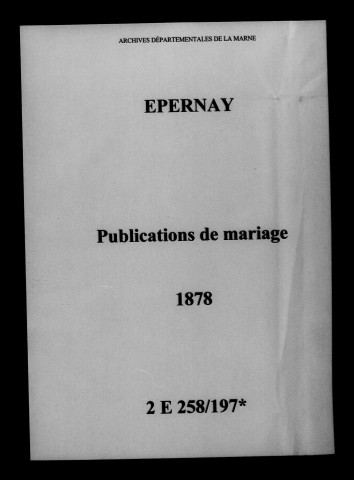 Épernay. Publications de mariage 1878