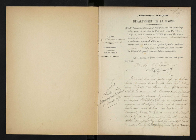 Bergères-sous-Montmirail. Décès 1893-1929