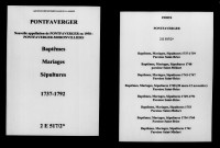 Pontfaverger. Baptêmes, mariages, sépultures 1737-1792