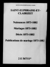 Saint-Euphraise-et-Clairizet. Naissances, mariages, décès, publications de mariage 1873-1882