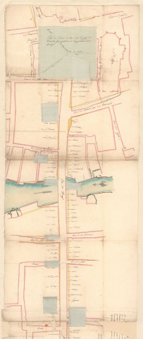 Châlons. Route nationale n° 3. Plan de la rue de la Marne, 1754.