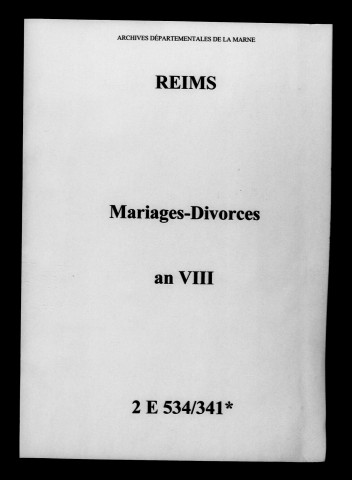 Reims. Mariages, divorces an VIII