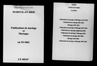 Mareuil-en-Brie. Publications de mariage, mariages an XI-1862