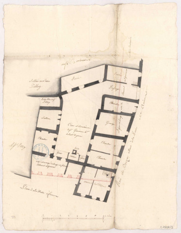 Fismes. Plan d'un terrain necessaire à la reconstruction de l'Hôtel de Ville, 1768.
