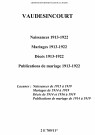 Vaudesincourt. Naissances, mariages, décès, publications de mariage 1913-1922