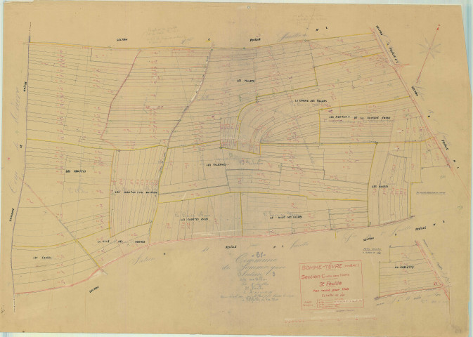 Somme-Yèvre (51549). Section C3 échelle 1/2500, plan mis à jour pour 1945, plan non régulier (papier)