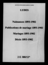 Ludes. Naissances, publications de mariage, mariages, décès 1893-1902