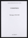 Verrières. Mariages 1910-1929