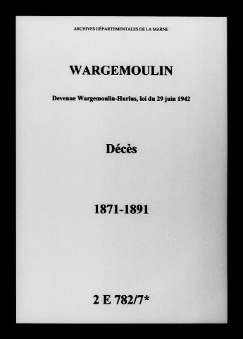 Wargemoulin. Décès 1871-1891