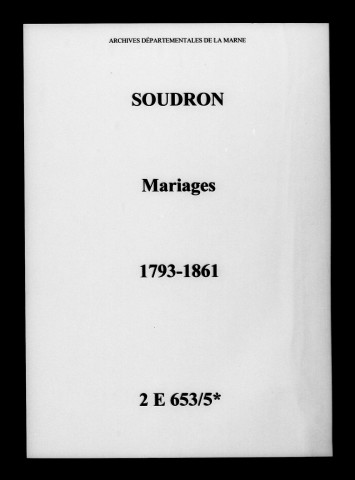 Soudron. Mariages 1793-1861