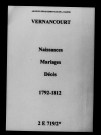 Vernancourt. Naissances, mariages, décès 1792-1812