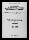 Barbonne-Fayel. Publications de mariage, mariages 1871-1877