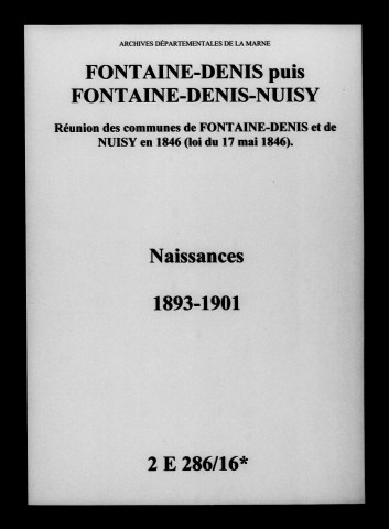 Fontaine-Denis-Nuisy. Naissances 1893-1901