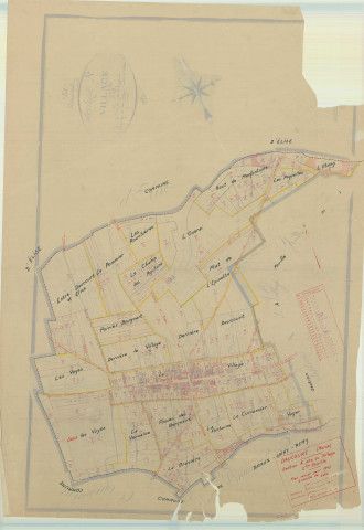 Élise-Daucourt (51228). Section A2 échelle 1/2500, plan mis à jour pour 1947 (ancienne commune de Daucourt (51209), plan non régulier (papier)
