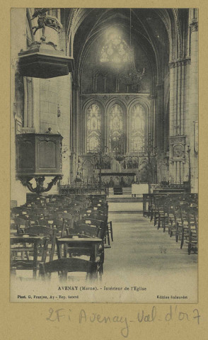 AVENAY-VAL-D'OR. Intérieur de l'église / G. Franjou, photographe à Ay.
Balourdet.[vers 1914]