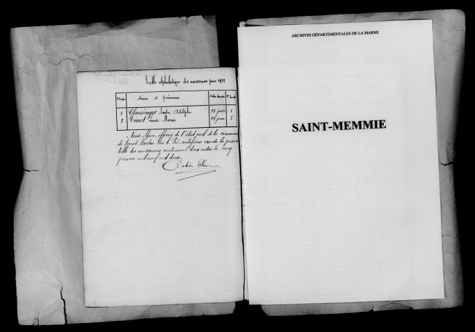 Saint-Martin-sur-le-Pré. Naissances 1901