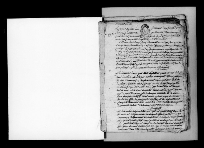 Mareuil-en-Brie. Naissances, mariages, décès, publications de mariage 1793-an X