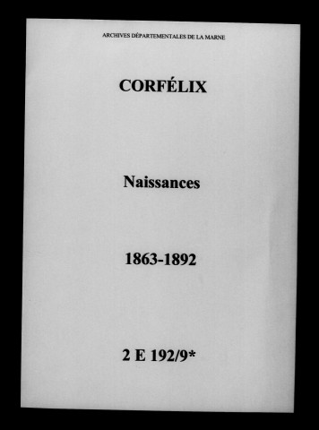Corfélix. Naissances 1863-1892
