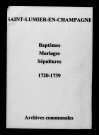 Saint-Lumier-en-Champagne. Baptêmes, mariages, sépultures 1720-1739