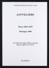 Janvilliers. Décès 1893-1895 et 1897-1929. Mariages 1896
