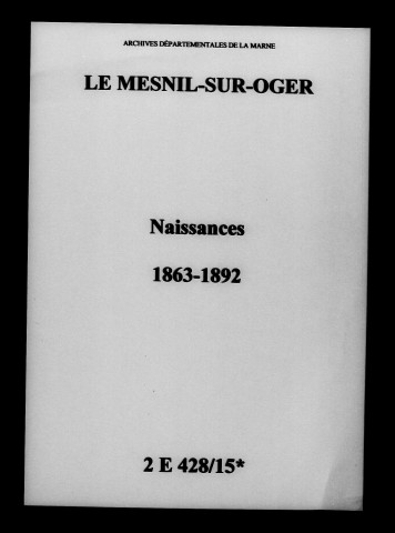 Mesnil-sur-Oger (Le). Naissances 1863-1892