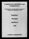 Cormoyeux-Romery. Baptêmes, mariages, sépultures 1750