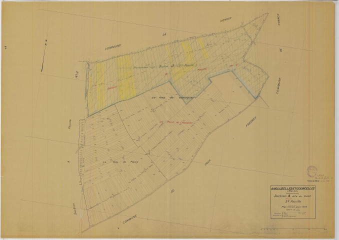 Angluzelles-et-Courcelles (51010). Section A3 1 échelle 1/2000, plan mis à jour pour 01/01/1937, non régulier (papier)